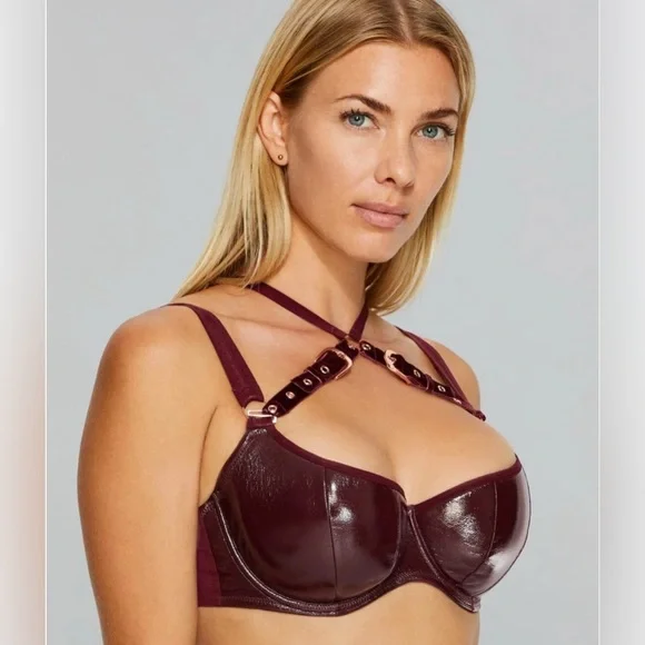 NWOT- Scantilly by Curvy Kate Faux Patent ‘Buckle Up’ Balconette Bra